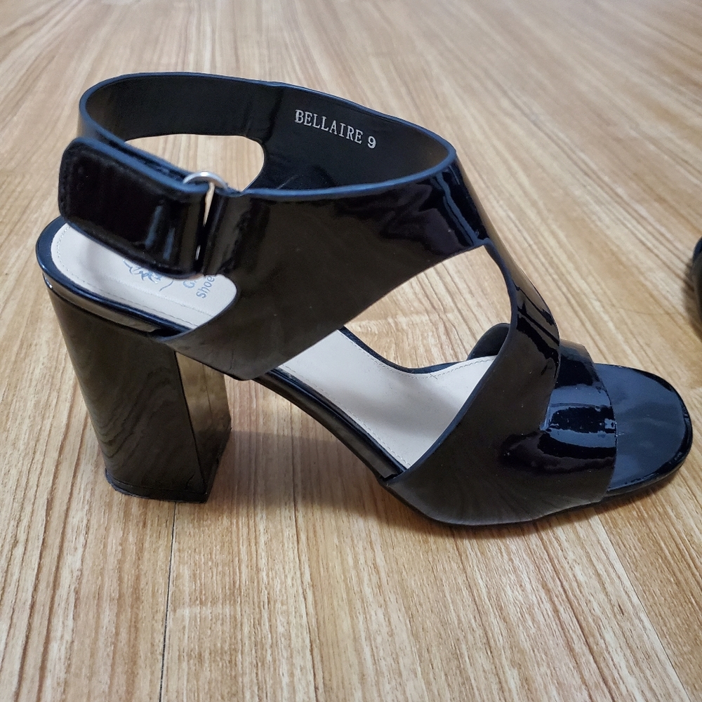 Chunky black heels